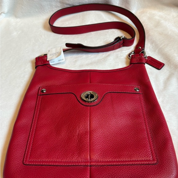Coach Cherry Red Leather Shoulder Bag NWT - Picture 3 of 8